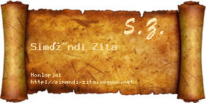 Simándi Zita névjegykártya